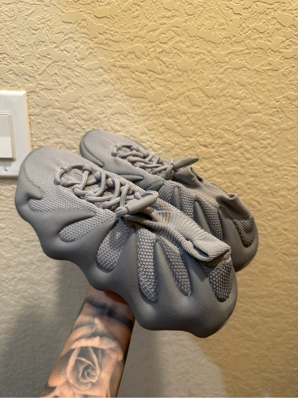 Yeezy Athletic Sculpted Runner Sneakers in Light Gray